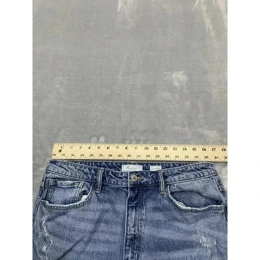 KanCan Jeans Womens 31 Blue 90s Straight Leg Distressed Medium Wash Denim Pocket - Picture 3 of 9